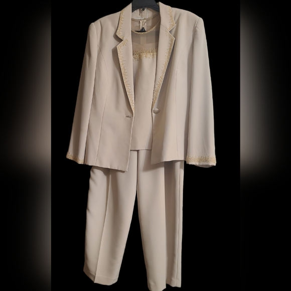 St. Anthony Evening Pants - St. Anthony evening size 14 tan 3 piece suit